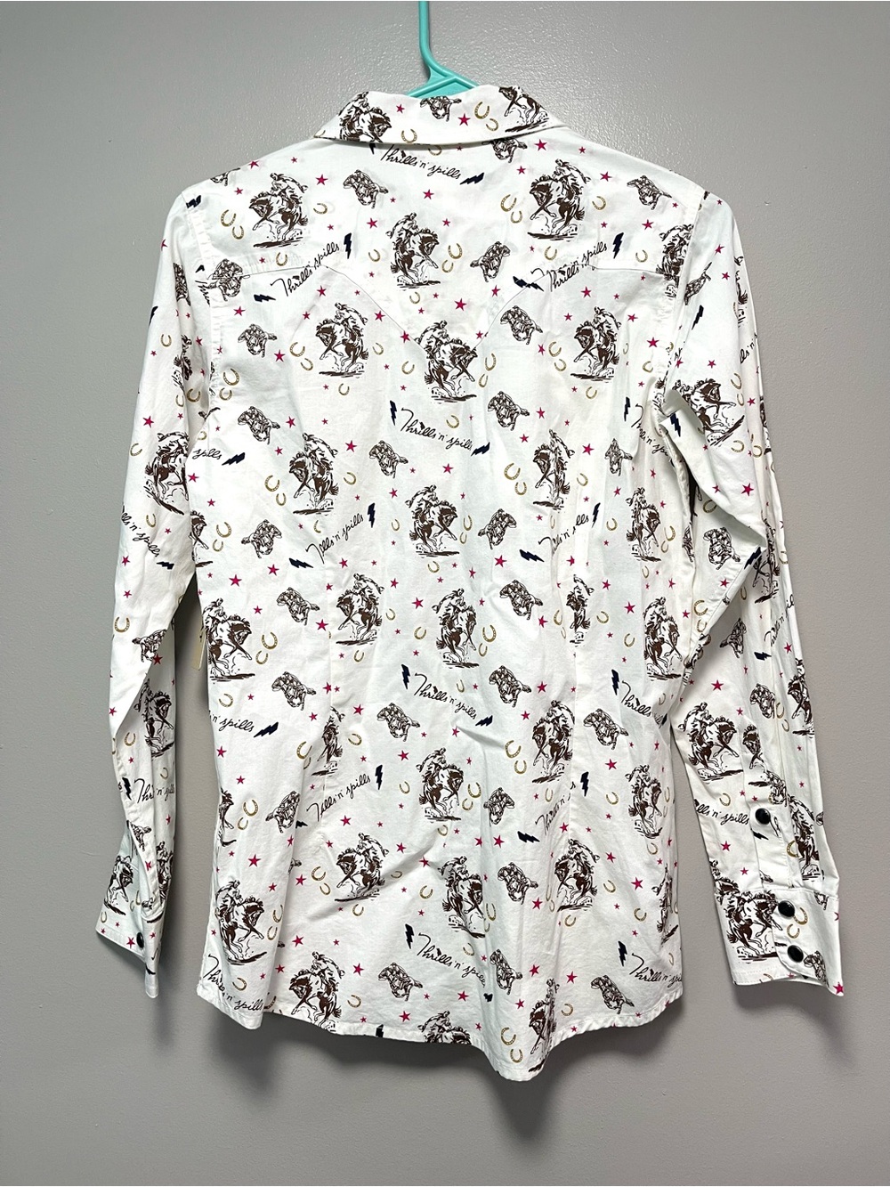 Ariat White Western Print Button-Up Shirt - Picture 2 of 8
